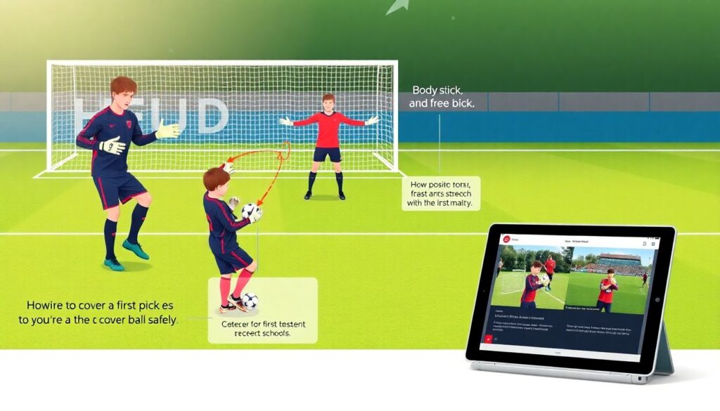 Эффективная работа рук вратаря на угловых и штрафных - иллюстрация