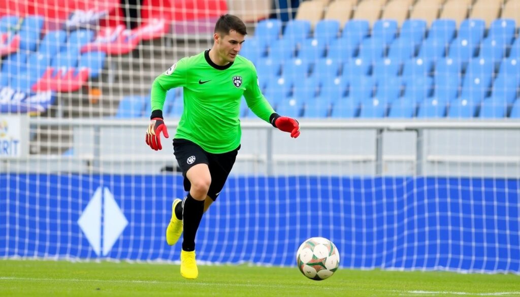 Как вратарю тренировать перемещения по диагоналям - иллюстрация