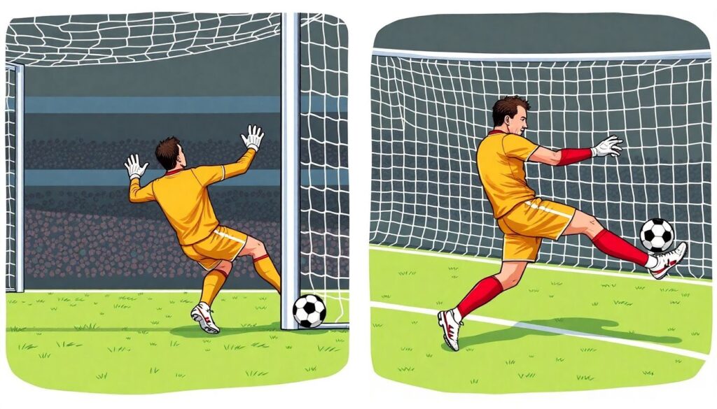 Как вратарю тренировать перемещения по диагоналям - иллюстрация