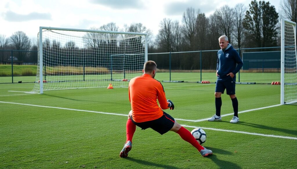 Техника удержания позиции в воротах после смены напора - иллюстрация